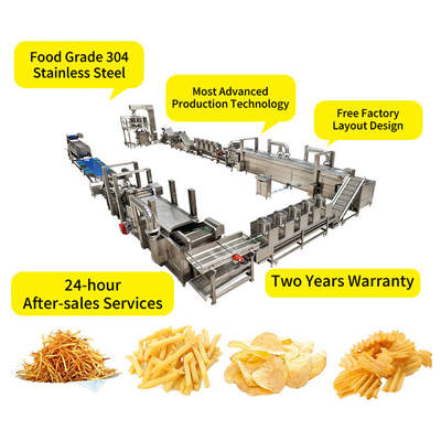 Yazhong Food Industrial French Fries Production Line Potato Banana Chips Making Plant Crisps Machine