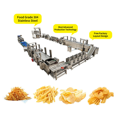 Yazhong Industrial Full Automatic Fried Potato Chips Making Machine Production Line Potato French Fries Line