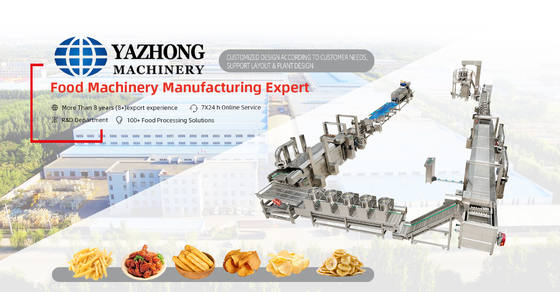 Yazhong Industrial Full Automatic Fried Potato Chips Making Machine Production Line Potato French Fries Line